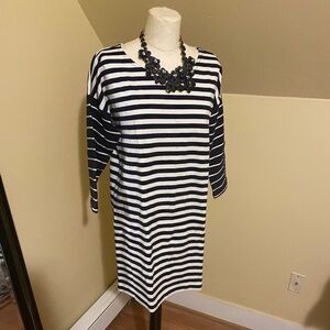 JCrew striped sheath dress